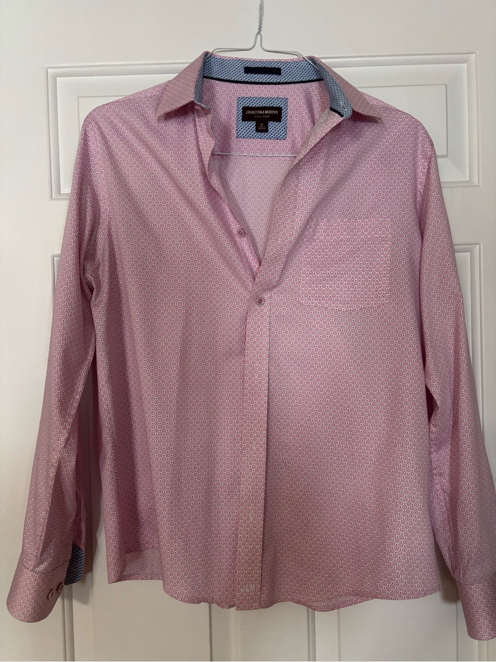 Johnston & Murphy Light Pink Micro-Print Dress Shirt